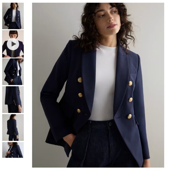💙 Quince Scuba Captain’s Convertible Blazer – Deep Navy (NWT, Size M) - Picture 1 of 11
